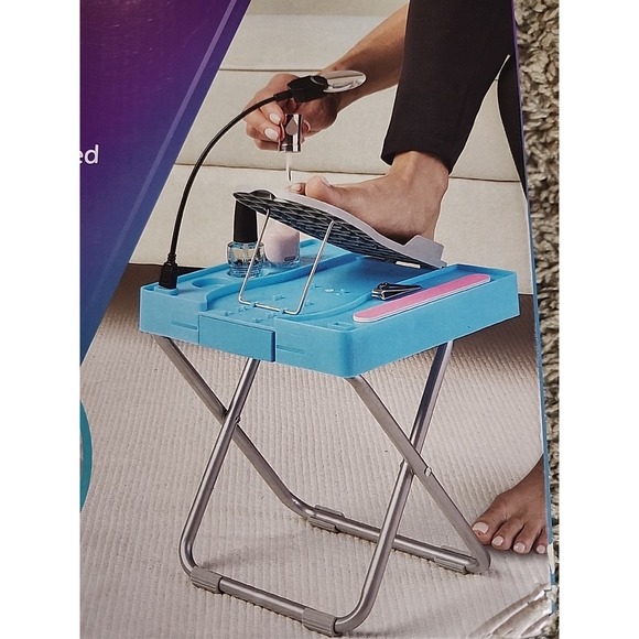 Salon Step Beauty Footrest for  At-Home Pedicures LED Magnifier Drying Fan - Picture 4 of 11